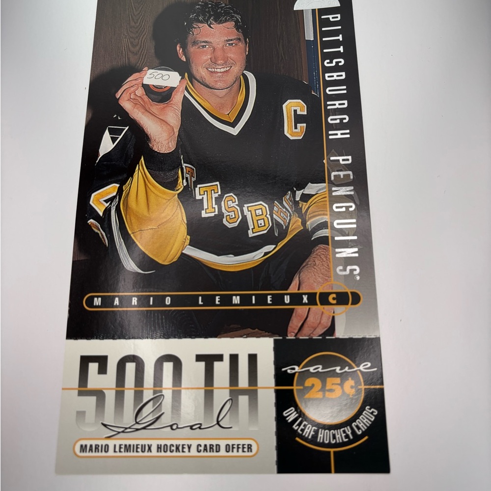Pittsburgh Penguins Collectible Black and Gold Hockey Card